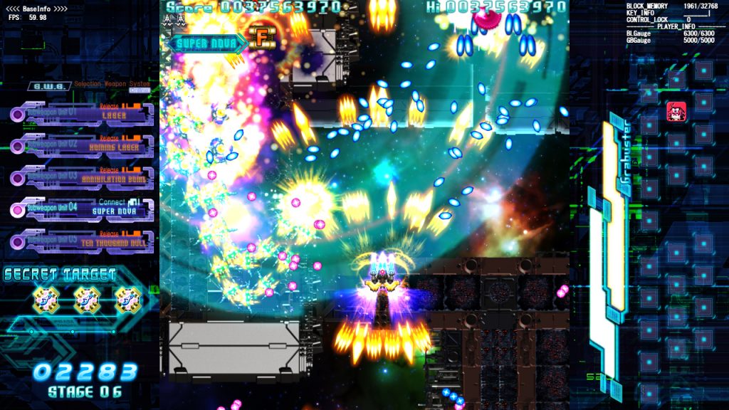 Colorful explosions and space battle