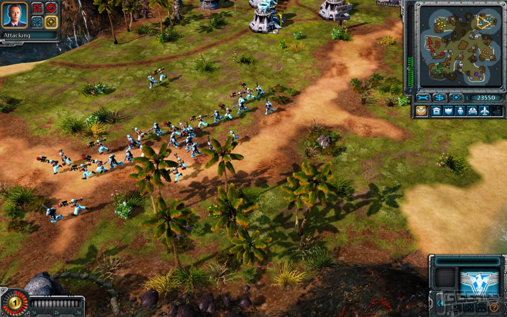 Soldiers marching in jungle environment