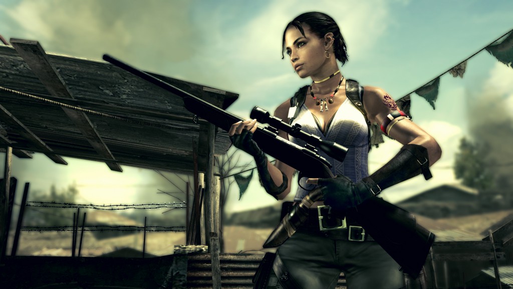 Sheva Alomar with sniper rifle