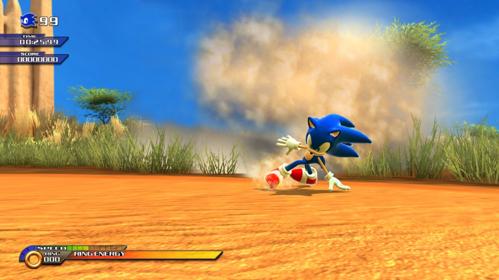 Sonic makes a sharp turn